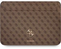 Guess 13.3 Inch Laptop- en Tablet-Sleeve - Bruin - PU Leer - Big 4G Logo