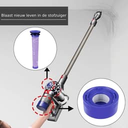 XL Set HEPA Pre- & Post Filter geschikt voor Dyson V7 en V8 96747801 Accessoires Vervanging — thumbnail 2