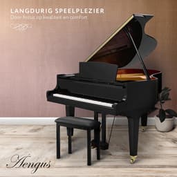 Pianokruk met gevoerde zitting – zithoogte 49 cm - zwart — thumbnail 3