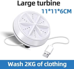 Mini Wasmachine - 2kg Wascapaciteit - Camping Wasmachine en Vaatwasser - Mini Wasmachine met Centrifuge - Kleine Wasmachine - Kleine Vaatwassers - Handwasmachine - Voor Kleine Was — thumbnail 1