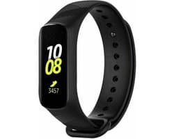 Siliconen Smartwatch bandje - Geschikt voor Samsung Galaxy Fit e siliconen bandje - zwart - Strap-it Horlogeband / Polsband / Armband