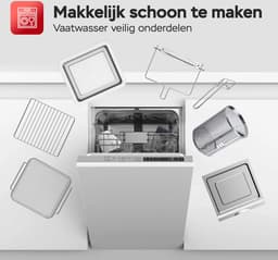 TurboTronic AFO14 Airfryer XXL en Vrijstaande Oven - Insclusief Draaispit - Mini Oven - Zwart — thumbnail 8