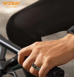 WizBay Premium Select® Aluminium Bi-Color Carbon Fiber Goud Smart Ring – Dames Heren – Oplaad Case - Hypoallergeen - Hartslag & Slaap Monitor - IP68 Waterdicht - O2 Meting - Gesture Functie - Multiple Sport Modi - Bi-Color Goud Zwart #08 — thumbnail 9