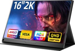 UPERFECT Portable Monitor 16" QHD 2560x1600P Draagbaar Monitor 100% sRGB 1500:1 IPS for Gaming/Design with VESA Mount for Laptop/Switch/MacBook — thumbnail 1