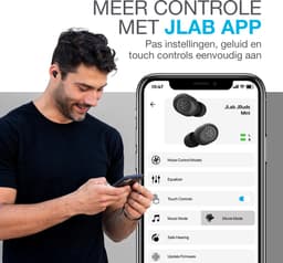 JLab JBuds Mini Draadloze Oordopjes - Bluetooth Oortjes Draadloos - 20 uur Batterijduur - Klein Design - Noise Cancelling Microfoon - Touch Sensoren - Multipoint - Zwart — thumbnail 4