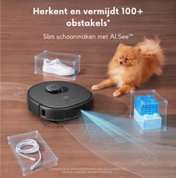 eufy X10 Pro Omni - Complete Robotstofzuiger wit - Met dweil en Vervangingssets - Robot Vacuum 8000 Pa zuigkracht - Tapijt detectie - AI-obstakel vermijding- Wast en droogt de dweil- Automatisch legen en vullen — thumbnail 4