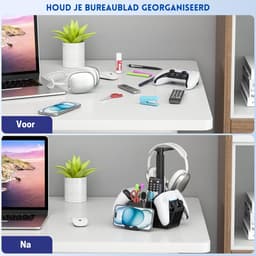 StayPowered Dubbele Controller Houder met Headset Stand - Ruimtebesparende en Stabiele Organisatie - 360° Draaibare Headset Haak - Stevige Controller Houder - Extra Opbergvakken - Antislip Basis - Zwart - Levering Sneller dan Aangegeven! — thumbnail 5