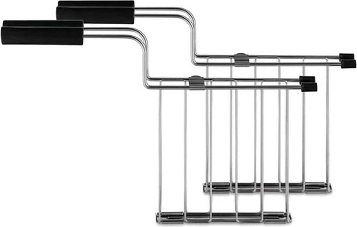 Alessi Nendo Toru croque klem voor broodrooster set van 2 inox / zwart — afbeelding 1