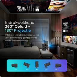 Proun Mini Beamer - 4K Beeldkwaliteit - Android 11.0 - Projector Scherm - WIFI 6 & Bluetooth 5.2 - 800 ANSI Lumen - FULL HD - Home Cinema — thumbnail 3