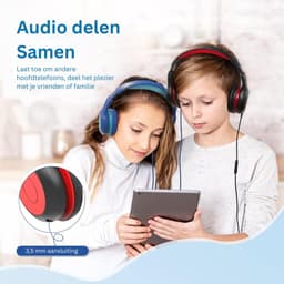 VELTRR® Koptelefoon Kinderen met Draad - Gaming Headset - Zwart met Rood — thumbnail 4