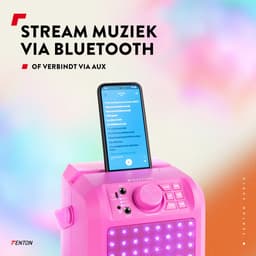 Karaoke set met 2 microfoons - Fenton KAR50P - Met lichteffect en Bluetooth - Voor kinderen - Roze — thumbnail 5