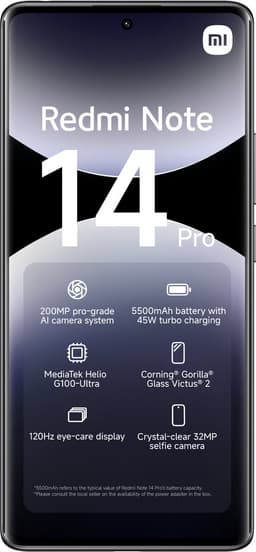 Xiaomi Redmi Note 14 Pro - 8GB/256GB - Midnight Zwart — thumbnail 2