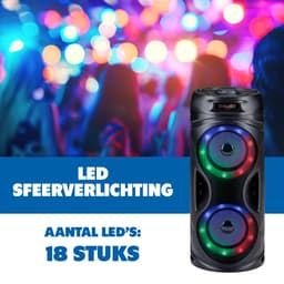 Bluetooth Speaker met RGB Licht - Draagbare Partybox 4,5 Uur Batterijduur - Party Speaker met USB Ingang en TF-Kaart - 16 x 38.5 cm — thumbnail 5