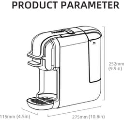Happyment 5 in 1 Koffiemachine - Koffiezetapparaat - Koffie Automaat - Automatisch - Nespresso - Dolce Gusto - Koffiepoeder - Koffiepads - Zwart — thumbnail 5