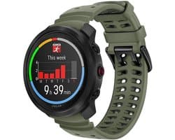 Strap-it Smartwatch siliconen Grain bandje 22mm - geschikt voor Polar Vantage M / Vantage M2 / Vantage M3 / Vantage V3 / Grit X2 Pro / Grit X Pro / Grit X (leger groen)