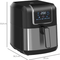 Stemily Airfryer - 6.5 L - 1700W - LED-touchscreen - 8 Automatische Programma's - Uitneembare Mand en Lade - 36,5x29x33,8cm — thumbnail 6