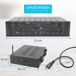 Pyle Bluetooth Versterker - Karaoke Draadloze Audioversterker - 4-Kanaals Stereo Audio Thuisbioscoop Luidspreker - Geluid Vermogensontvanger met AUX IN, FM, RCA - Subwoofer Luidsprekers — thumbnail 4