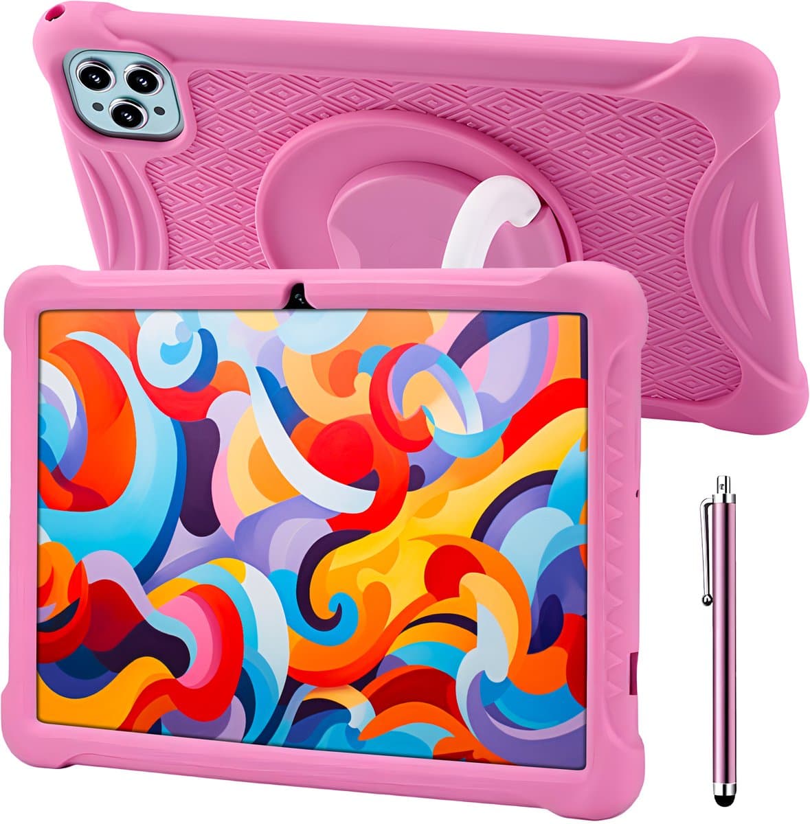 ATouch Kindertablet Tab 10 Plus – Kindertablet Vanaf 3 jaar – Kindertablets 2026 Model – 10 Inch Kids Tablet – Android 15 – Kinder Tablet – Inclusief 64GB+64SD & Screenprotector - Roze — afbeelding 1