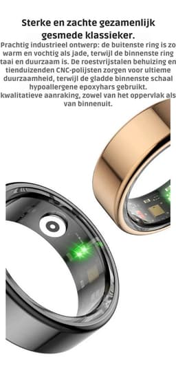 DrPhone RingSense V2 - Smart Ring - Europese ringmaat 59 - IP68 Waterdicht - 24-Uur Hartslagmonitoring – Slaapmonitor – Stappenteller – Mobiele App - Zilver — thumbnail 5