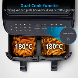 MEDION XXL Dubbele Airfryer P20 - 2 zones - 8,7 L - 2600 W - Zwart — thumbnail 11