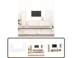 vidaXL Tv-meubelen - 4 stuks - Massief Grenen - Wit Televisie Meubel - Tv Meubilair - Houten Tv Kast - Witte Tv Kast - Vintage Tv Kast