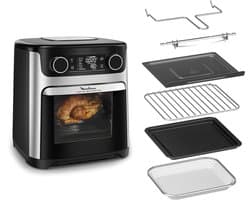 Moulinex Easy Fry Multifunction AL556DF0 friteuse Enkel 15 l Vrijstaand Heteluchtfriteuse Zwart, Roestvrijstaal