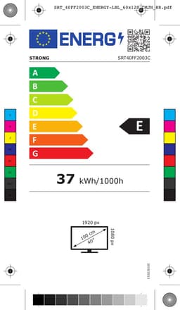 STRONG - Full HD TV 40" (99 cm) SRT40FF2003C - Drievoudige tuners - 3 HDMI-poorten (1 ARC) + 2 USB-poort + Optisch + Mini-AV + Terrestrisch/Sat - Zwart — thumbnail 2