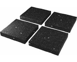 4 stuks 9 x 9 x 1 cm wasmachine-onderleggers, rubberen pads, anti-trillingsdemper voor droger, meubels en kasten, luidspreker-rubberen mat, premium sluitringen, mat, 1 cm dik