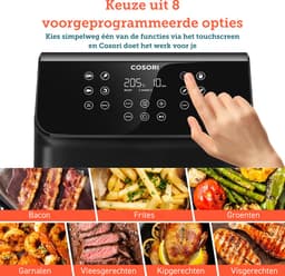 Cosori XXL Chef Edition 6.2 liter Airfryer - Met Bakpapier bakjes - 12 programma's — thumbnail 8