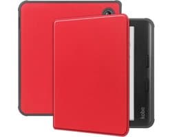 E-Reader Hoes Geschikt voor Kobo Libra Colour | Book Case | Kunstlederen Beschermhoes | Rood