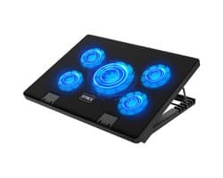 Strex Laptop Cooler - 12" - 17 Inch - Verstelbaar - 5 Ventilators - Laptop Koeler - Cooling Pad
