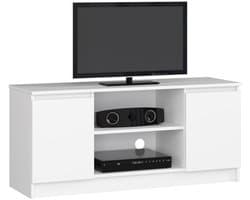 TV Meubel K120 / TV Kast / AKORD Furniture Factory / Wit / 2 Deuren, 2 Legplanken / 120 x 55 x 40 cm