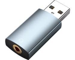 USB naar 3,5mm Jack Audio Adapter van MMOBIEL – Externe USB Geluidskaart – USB-A naar Audio Jack - Microfoon en Headset Adapter – Externe TRRS Female USB Adapter voor Windows, Mac, PS5, PS4, Laptop