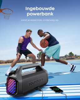 soundcore Anker Boom 2 Plus Buitenluidspreker - Bluetooth - 140W - 2+2 kanalen - BassUp 2.0 - 20 uur - Snel opladen - IPX7 - Waterdicht - RGB-verlichting - USB-C - Powerbank - Voor kamperen - Strand - Tuin — thumbnail 4