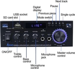 HIFI Bluetooth Power Amplifier | 800W | Digitale Versterker | Stereo Surround | Mediaspeler | Karaoke — thumbnail 2