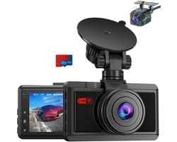 ApexArte® Dashcam voor Auto - Dualdashcam Voor en Achter - Full HD - 1080 - Zwart