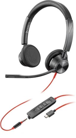 Headphones with Microphone Poly 214017-01 Red Black — thumbnail 5