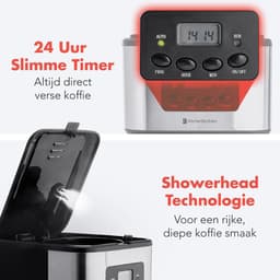 KitchenBrothers Koffiezetapparaat - Filterkoffie - BPA Vrij - 1,5 Liter Glazen Kan voor 12 Koppen Koffie - Timerfunctie - LCD-display - Zwart/RVS — thumbnail 4