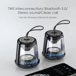 Awei Y666 Draagbare Tws Bluetooth 5.0 Stereo Speaker Waterdichte Draadloze Mini Luidspreker Box Portable Voor Outdoor Camping Reizen — thumbnail 5