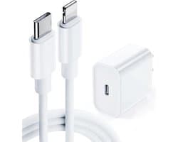 DrPhone - Lunar Pro series - 20W Oplader - 2 Meter USB-C naar Lightning Kabel 5V Lader - Geschikt voor iPhone 12-14 Series/ PRO (MAX)iOS Tablet Pro / Air / Mini