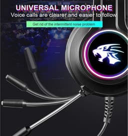 Computer Headset - Verstelbare Microfoon - Noise cancelling - Laptop - Geschikt voor: Playstation Gaming Koptelefoon Plug&Play USB Kabel - Zwart — thumbnail 3