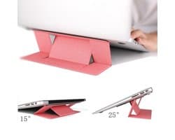 Laptops tandaard Verstelbare laptop computer stand Multi-hoekstandaard Tablet standaard Draagbare opvouwbare laptop verhoger Notebook houder standaard compatibel voor 9,7 tot 15,6-inch laptops - Donker roze
