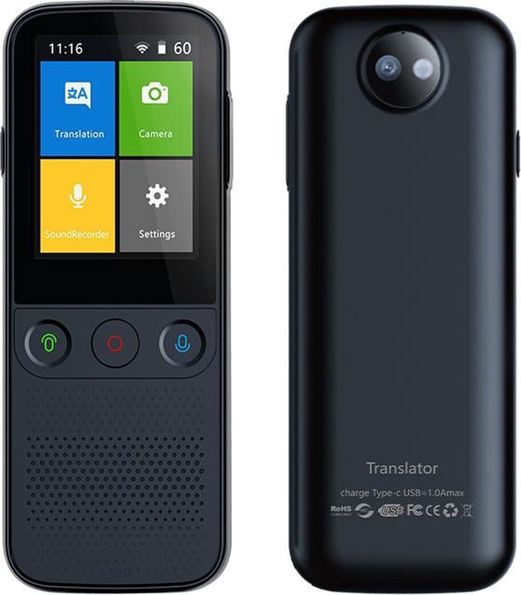 Vertaalcomputer - Vertaal Apparaat - Muama Enence - Draagbare Vertaler - Zwart - Slimme Directe Vertaler - 137+ Talen - Met Scherm - Lange Batterijduur — afbeelding 1