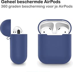 Hoesje - Geschikt voor Apple Airpods 2 - Siliconen Dun Met Clip - Case Cover - Silicone Hoes - Blauwgrijs — thumbnail 4