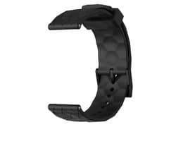 22mm Zwart Sportief Siliconen Horlogeband universeel - Band aanzet 22 mm - Horlogebandje Voor Analoog en smartwatch