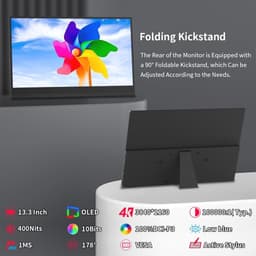 Draagbare 4K OLED Monitor - 13,3 inch Touchscreen met Stylus Pen Ondersteuning - Full HD Mobiele Display voor Laptop en PC — thumbnail 3