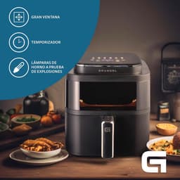 Zwarte Luchtfriteuse 6L met 12 Programma's - Multifunctioneel Digitaal Bedieningspaneel en Verlicht Kijkvenster — thumbnail 3
