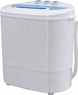 Lowander mini wasmachine - Met centrifuge en dubbele trommel - Campingwasmachine - 5KG - Wit — thumbnail 1
