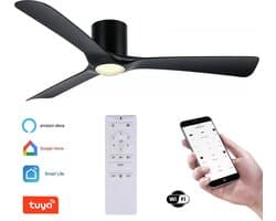 Plafondventilator Storm - Met LED - Super stil - Hoge kwaliteit - Ventilator 2026 - WIFI - TUYA app - Ø 132 cm - zwart — afbeelding 1