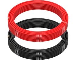 MMOBIEL 16 AWG Siliconen Elektrische Draad - 16 Gauge (1,31mm²) Vertinde Koperkabel - 2 Aparte Draden Rood & Zwart Elk 10 m voor RC, Drones, 3D Printers, Batterijen, Luidsprekerdraden, Led Strips